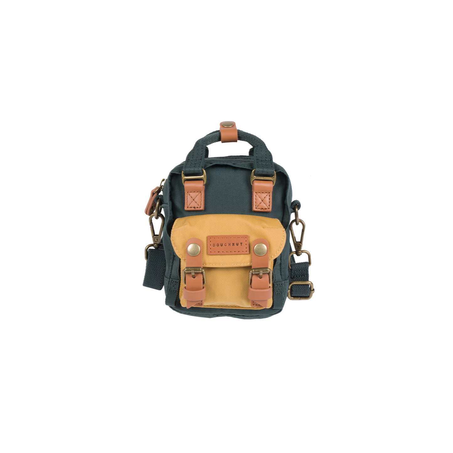 Macaroon Tiny Slate Green X Yellow Crossbody Bag