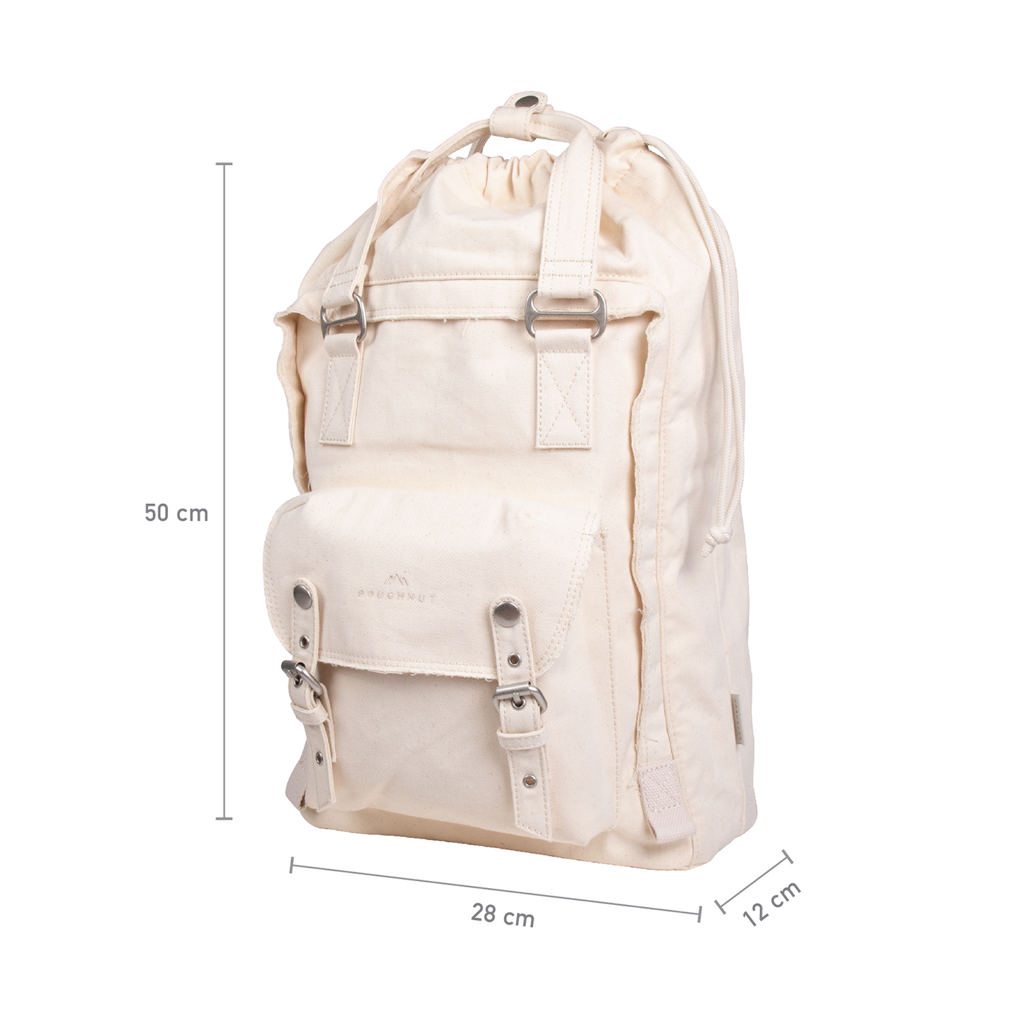 Macaroon Drawstring Organic Cotton Series Beige Backpack